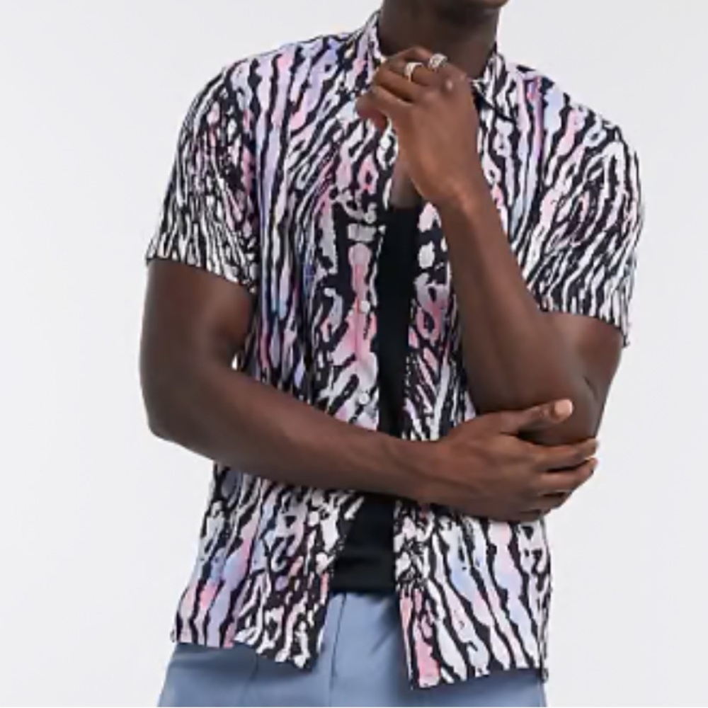TopMan Animal Print Shirt Small